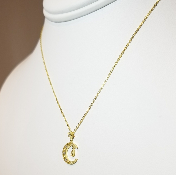 New 925 Silver Moon Diamond Pave CZ Necklace - Picture 5 of 6